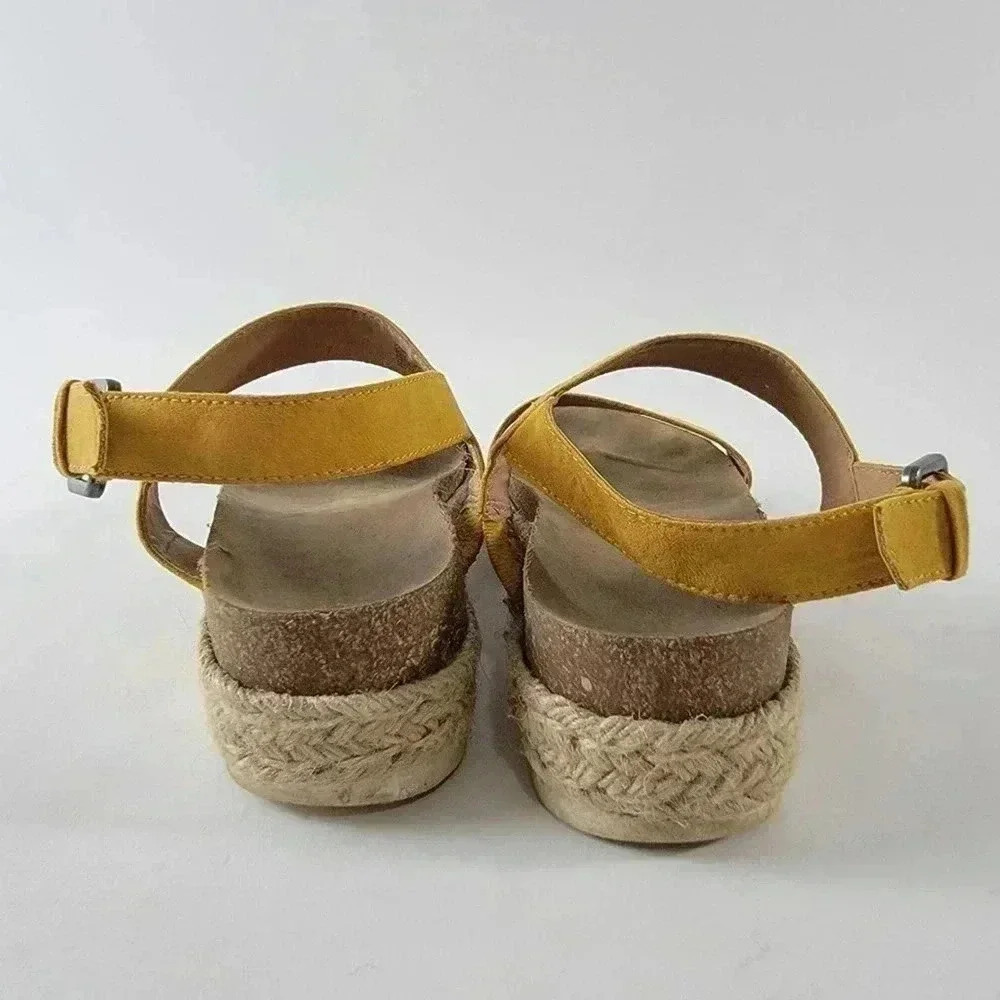 Sun Tan Platform Espadrille Strappy Sandals - 9 - Picture 6 of 8